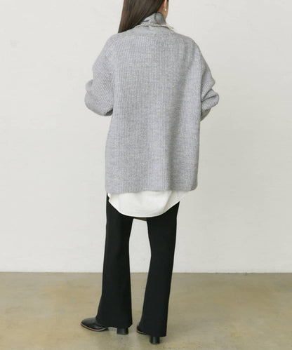 彩點高領針織套頭衫