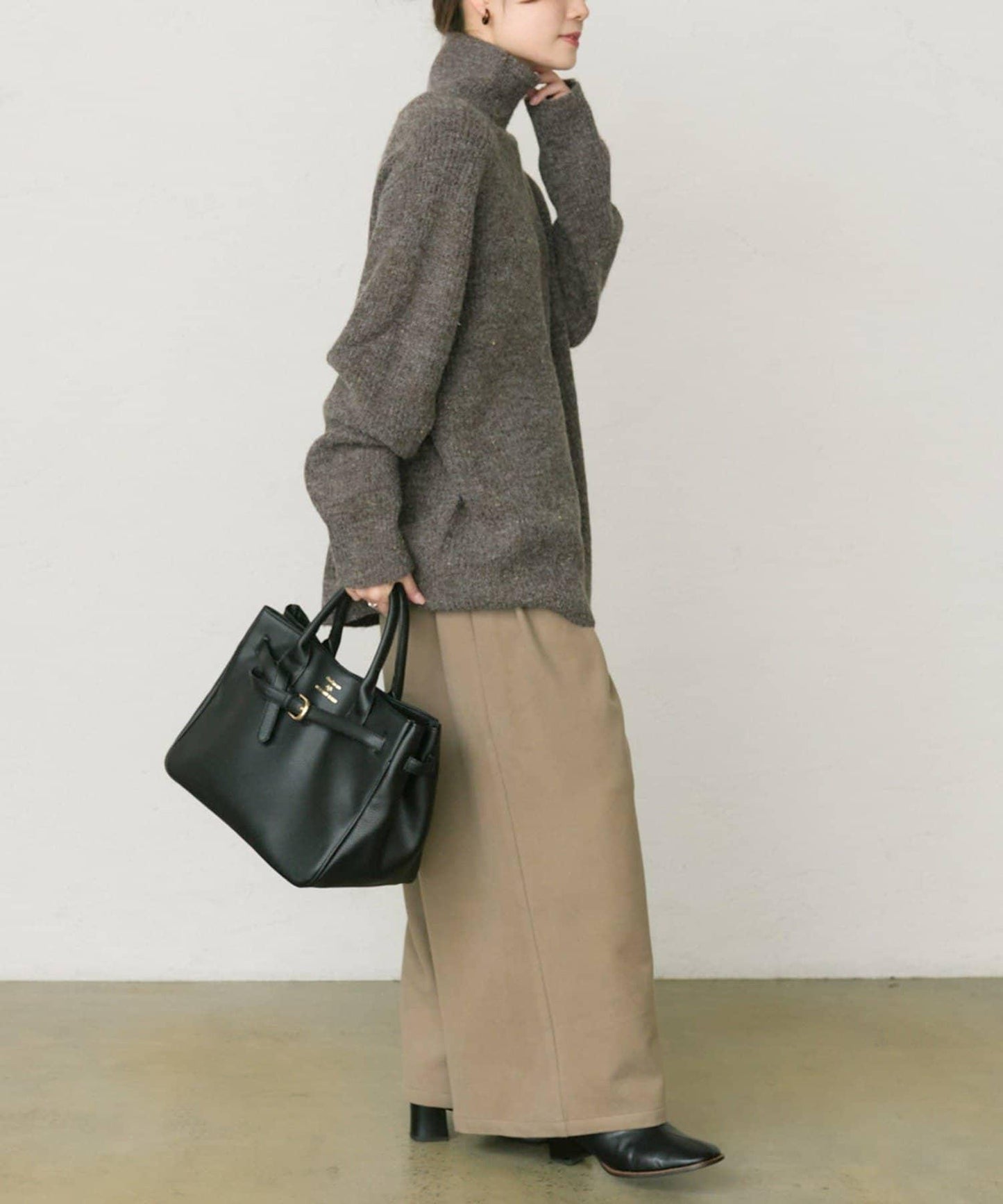 彩點高領針織套頭衫