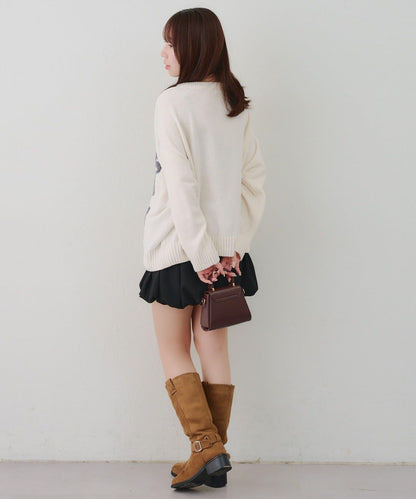 毛絨人氣針織衫【RMAF】天鵝絨紗線標誌針織套頭衫