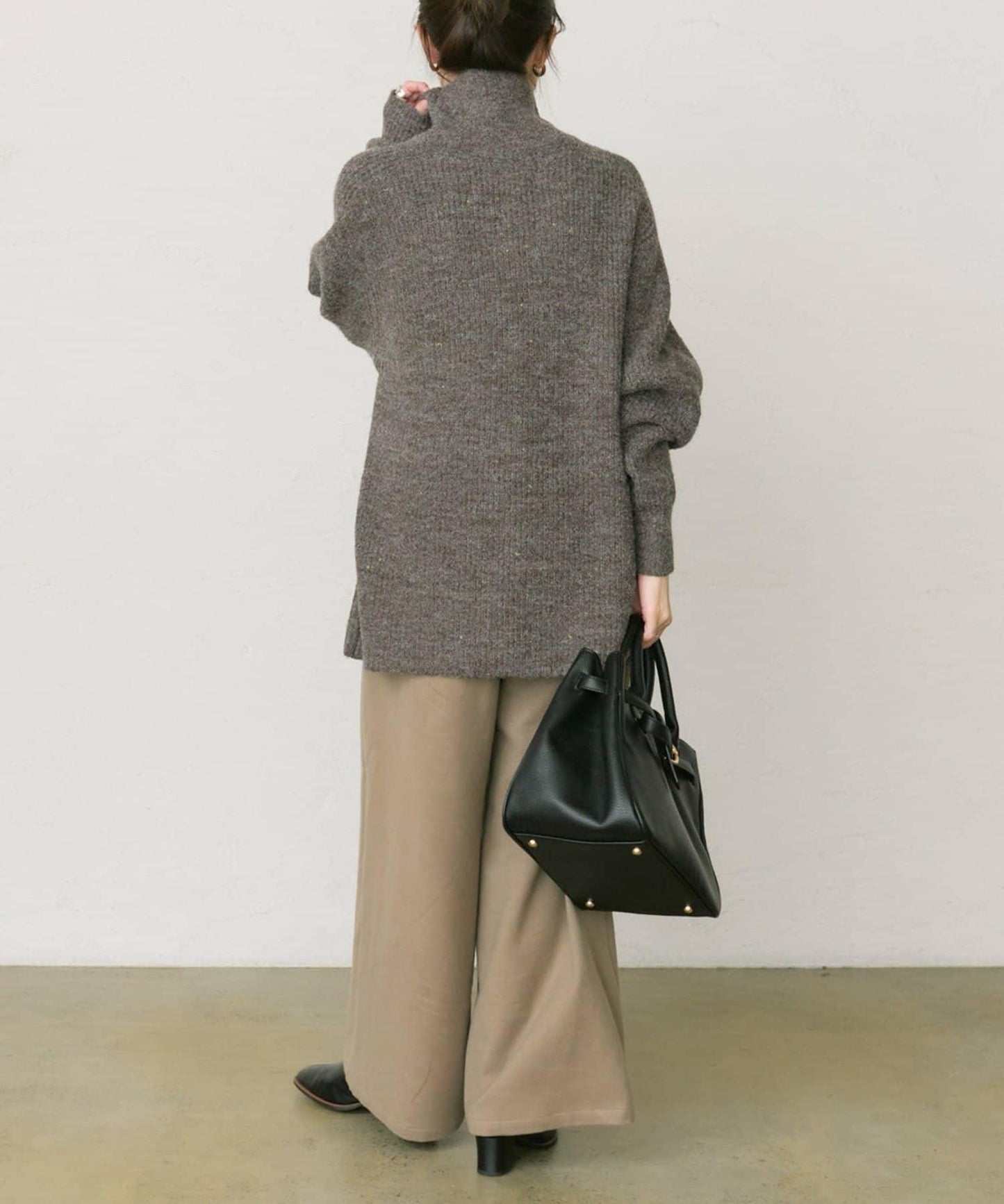 彩點高領針織套頭衫