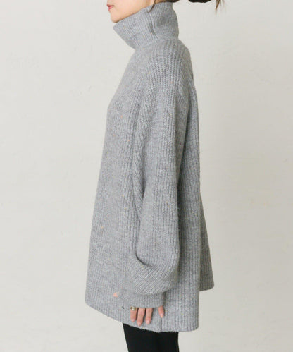 彩點高領針織套頭衫