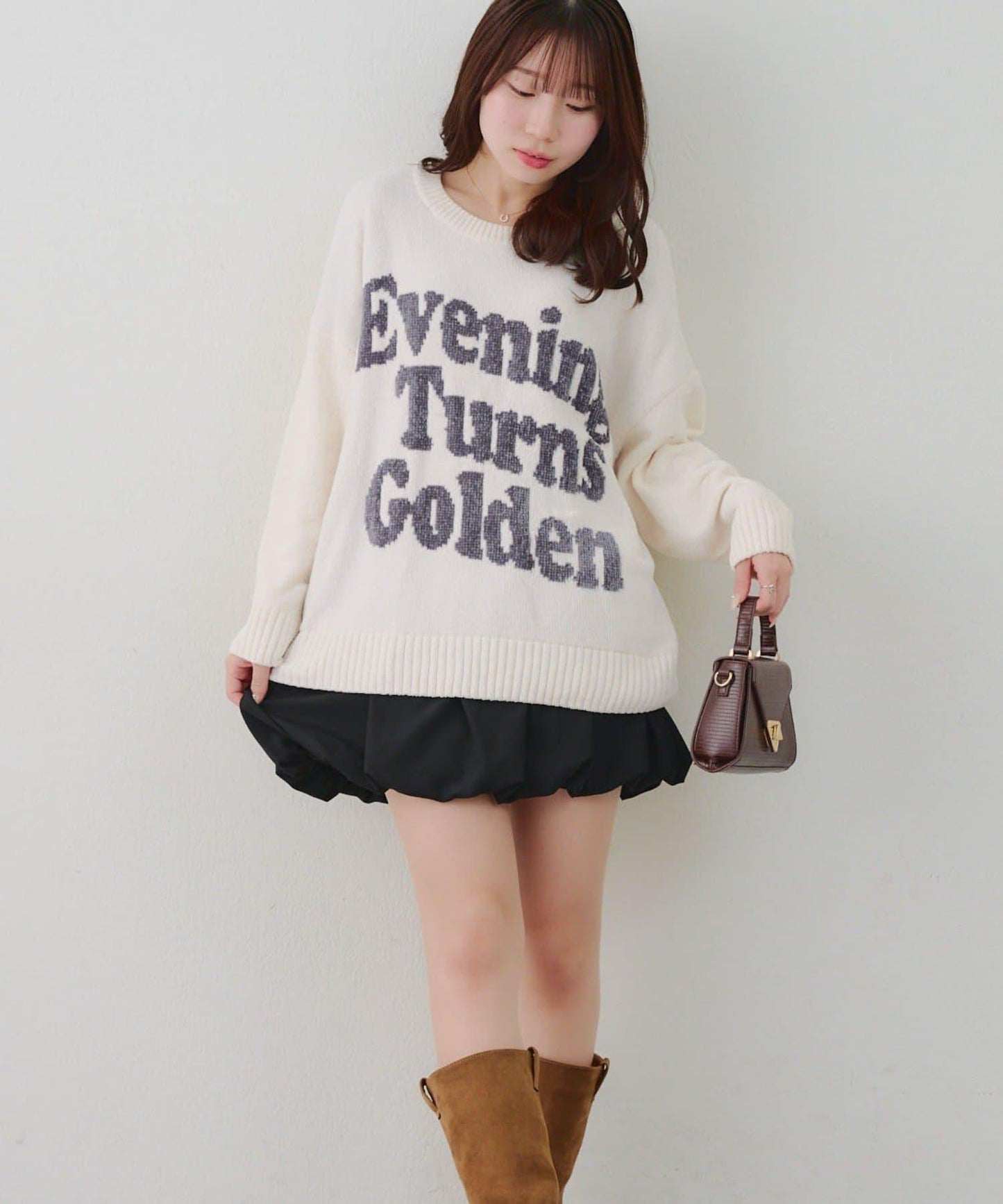 毛絨人氣針織衫【RMAF】天鵝絨紗線標誌針織套頭衫