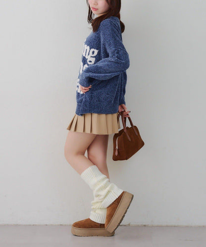 毛絨人氣針織衫【RMAF】天鵝絨紗線標誌針織套頭衫