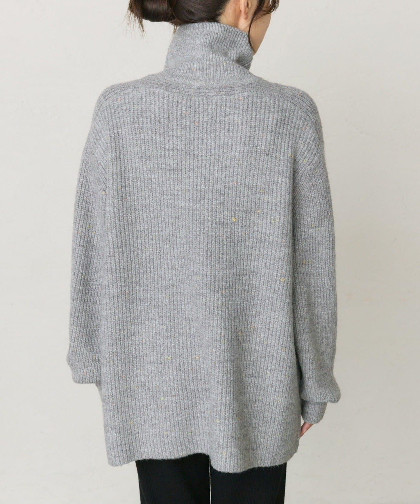 彩點高領針織套頭衫