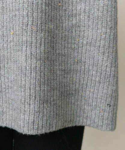 彩點高領針織套頭衫