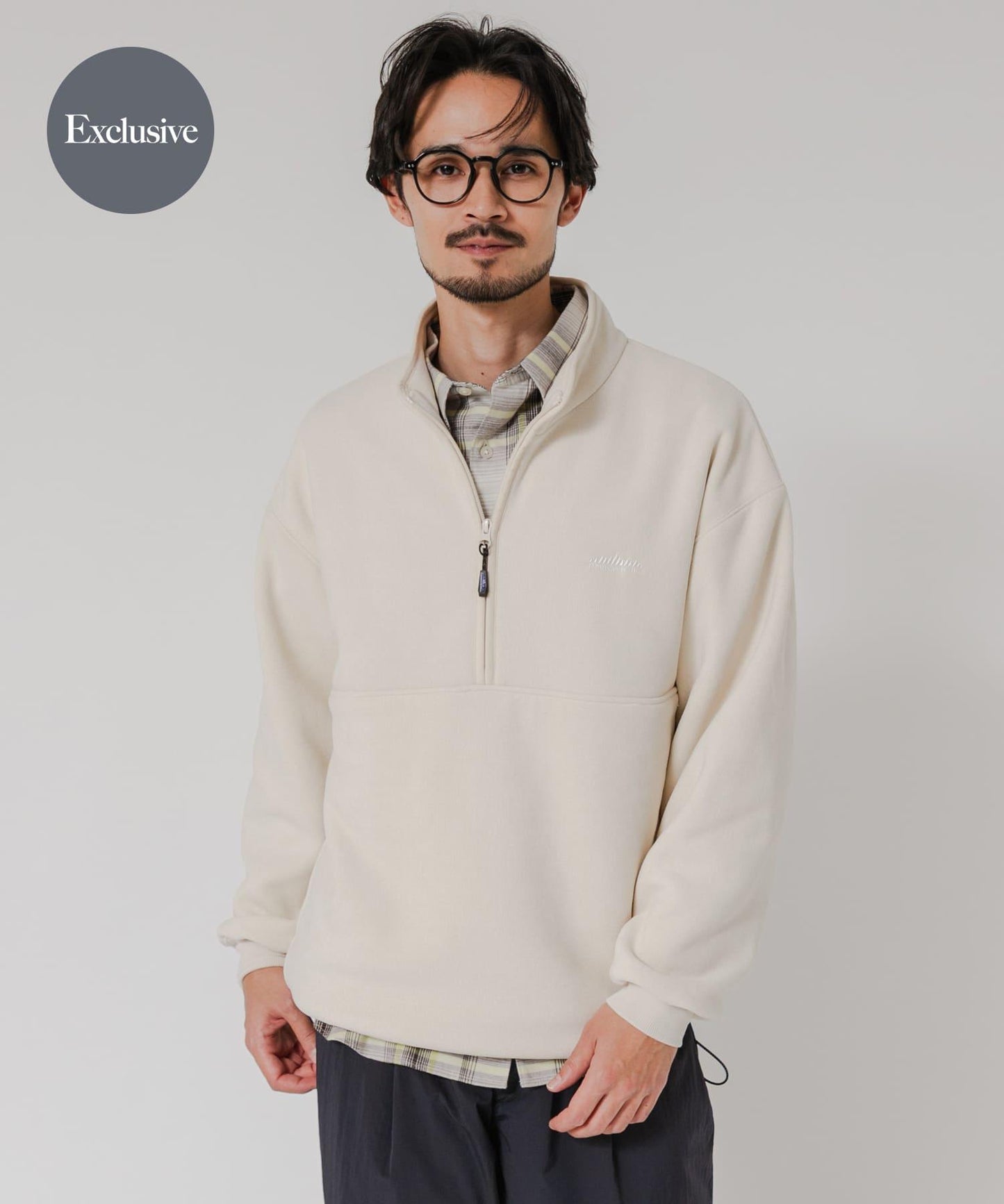 THOUSAND MILE×URBAN RESEARCH 針織抓絨半拉鍊套頭衫