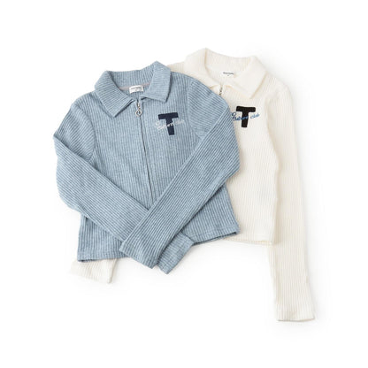 【Trois Lapins】雙拉鍊羅紋開衫