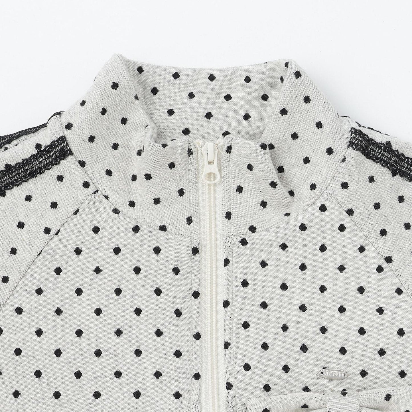 波點提花夾克（附蝴蝶結胸針）