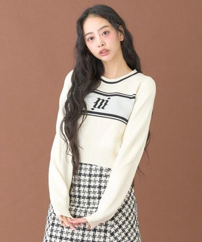 簡約提花針織衫【韓國時尚】