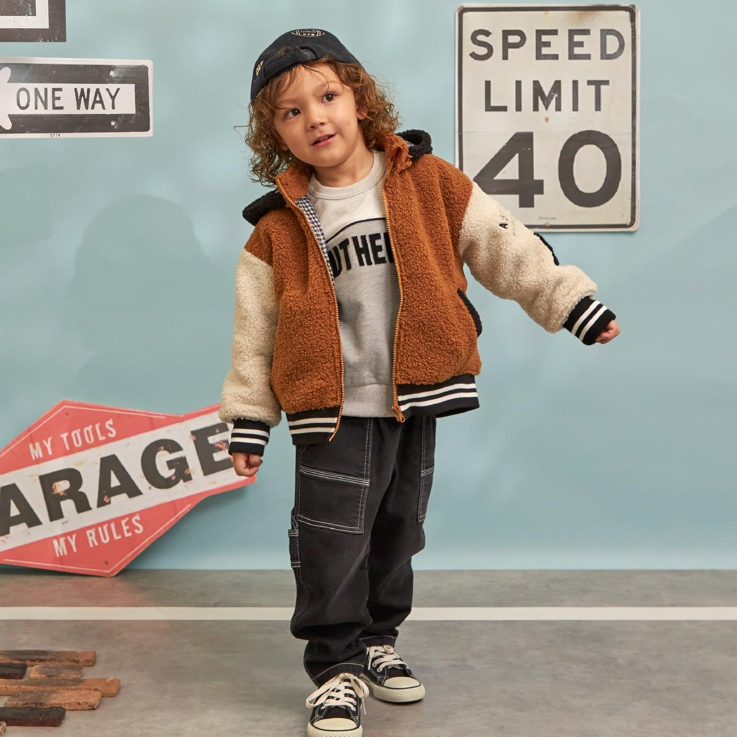 連帽拼色羊羔絨夾克