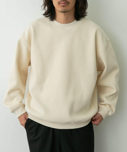 加絨華夫格寬鬆休閒套頭衫