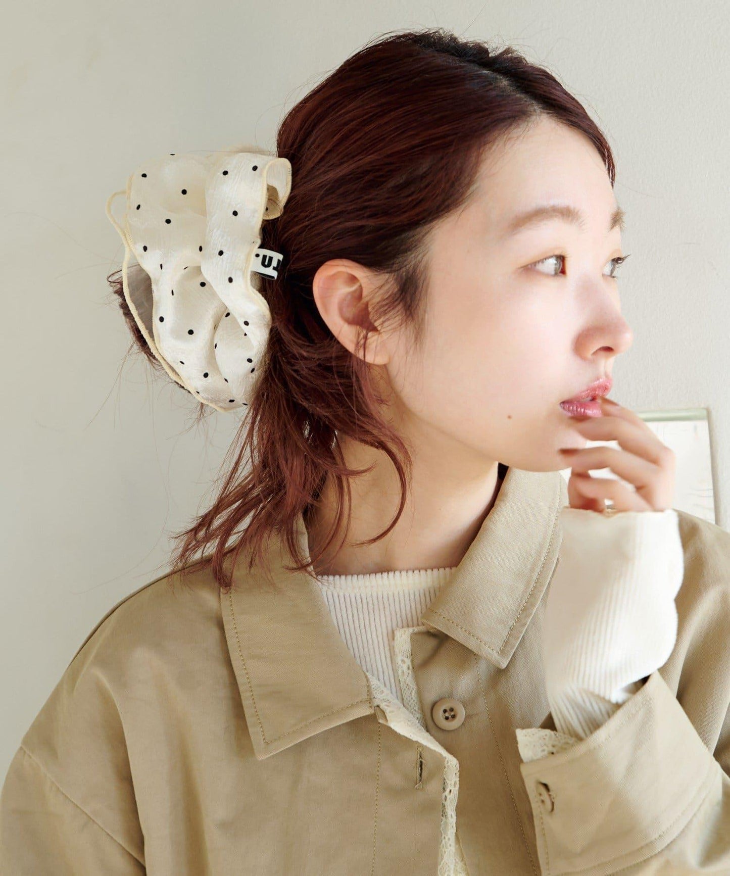 【fiw.】波點透視雙層髮圈