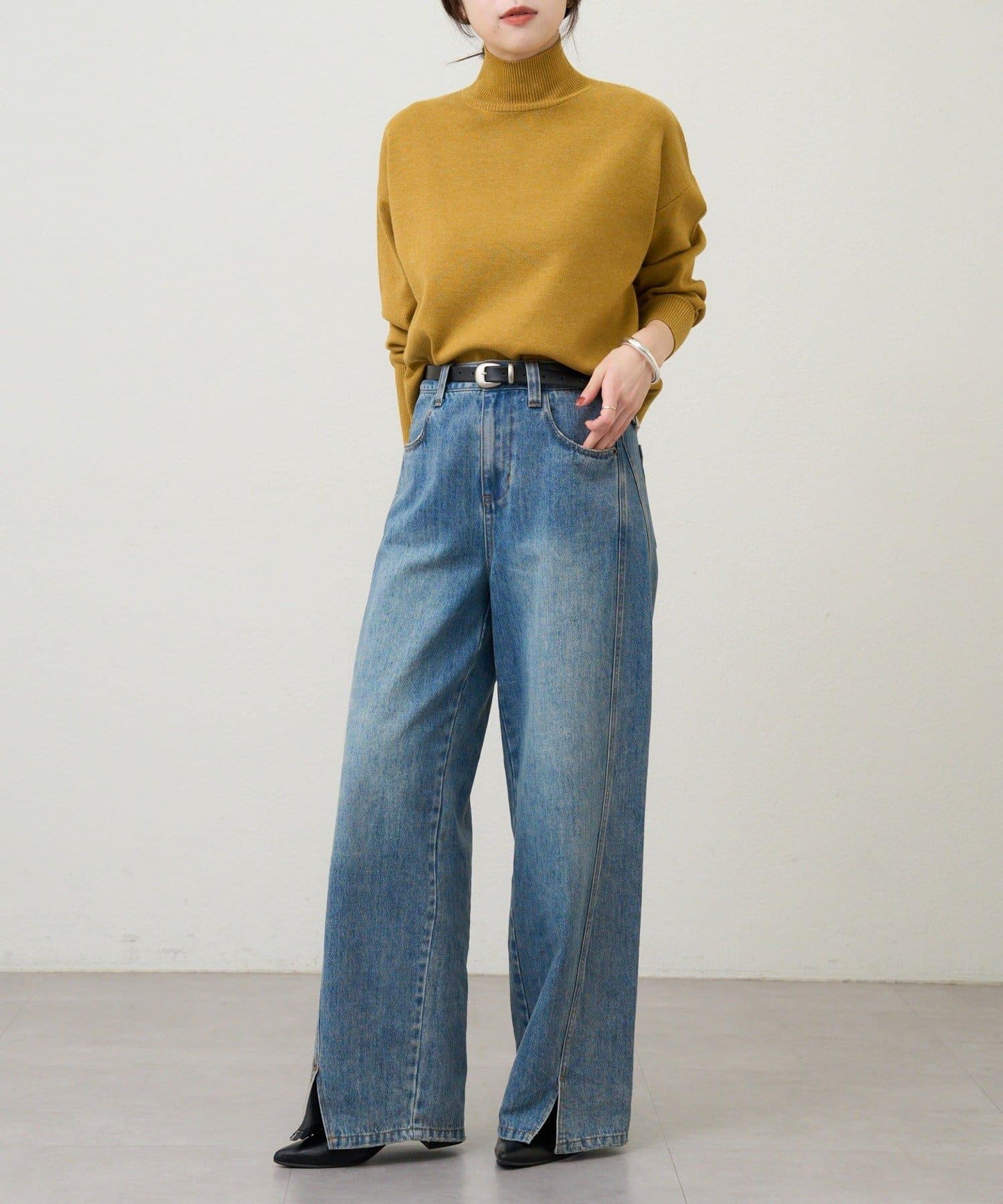 全針高領針織衫