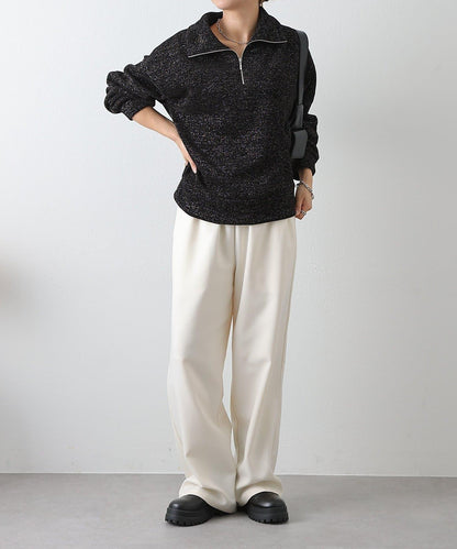 亮片紗半拉鍊套頭衫