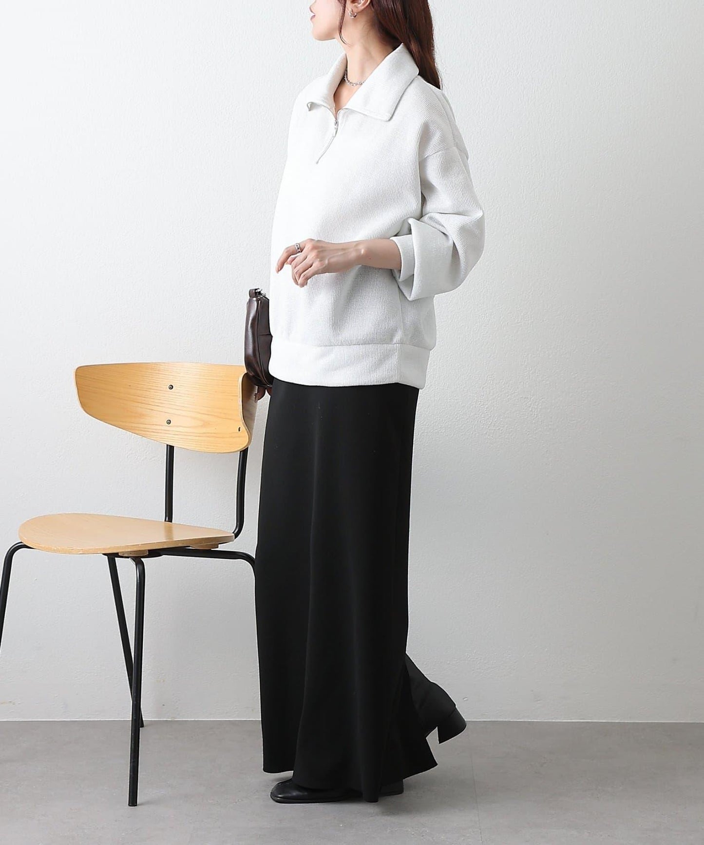 亮片紗半拉鍊套頭衫