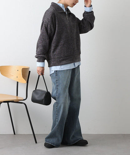 亮片紗半拉鍊套頭衫