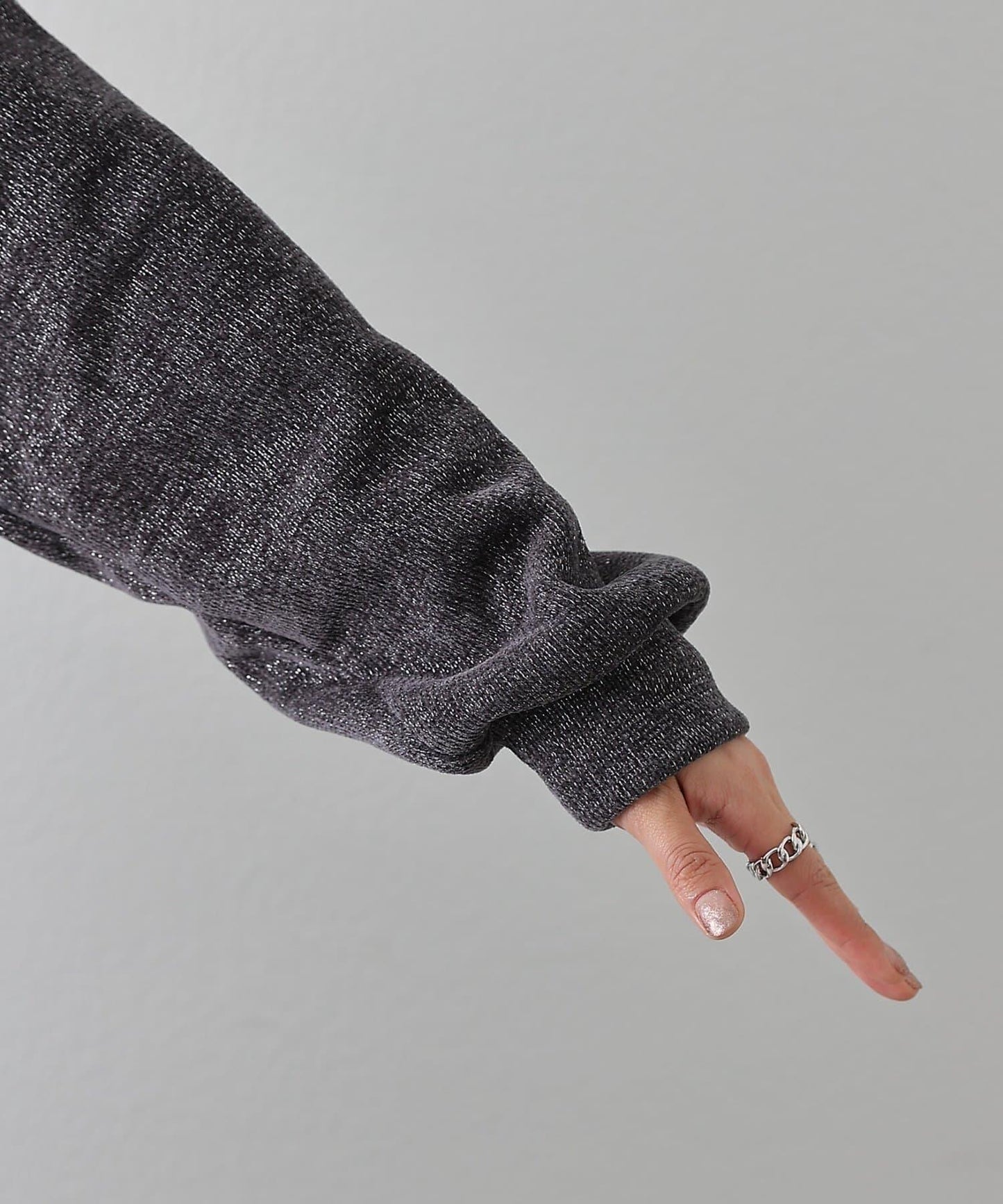 亮片紗半拉鍊套頭衫