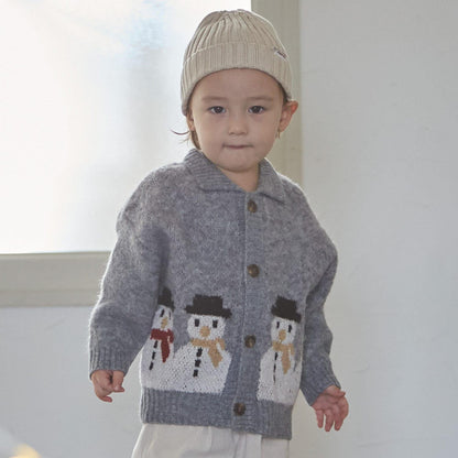 【可機洗】圖案開衫針織外套