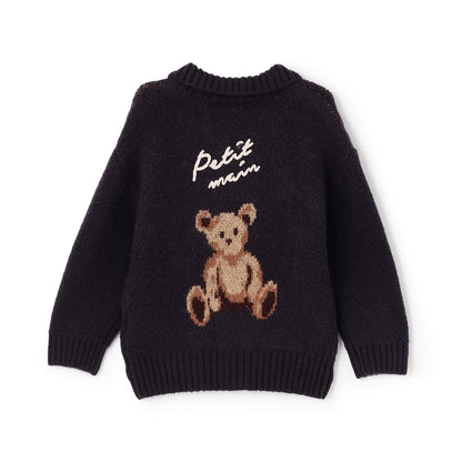 【可機洗】圖案開衫針織外套