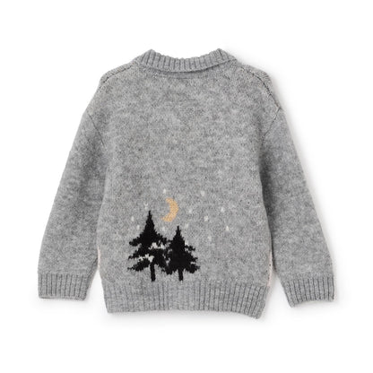 【可機洗】圖案開衫針織外套