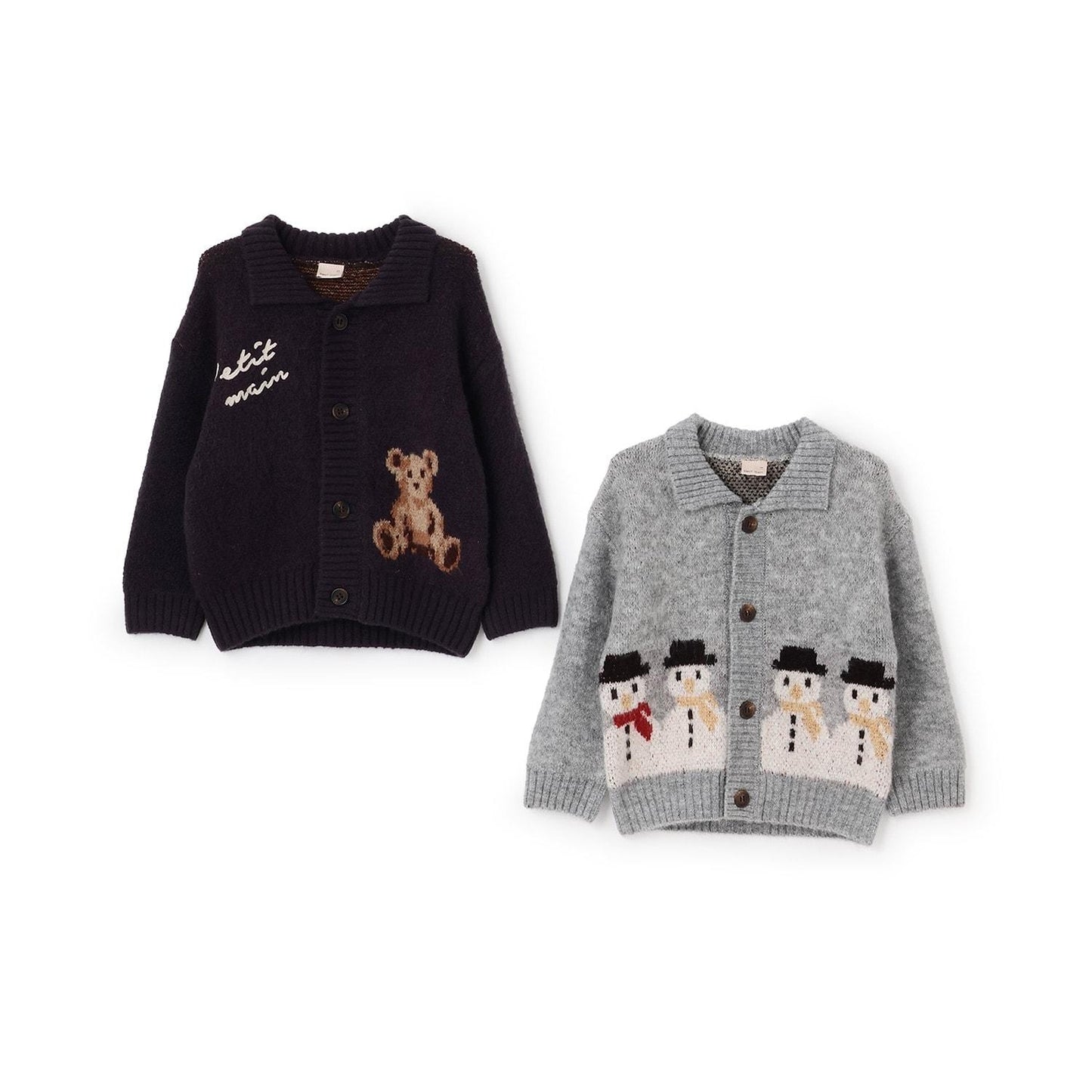 【可機洗】圖案開衫針織外套