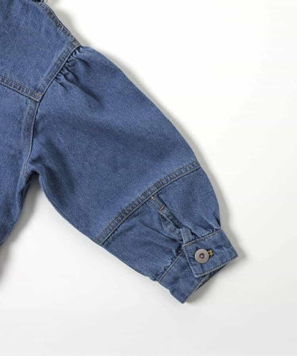 蕾絲拼接短款牛仔夾克