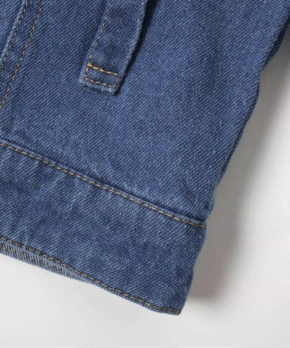 蕾絲拼接短款牛仔夾克