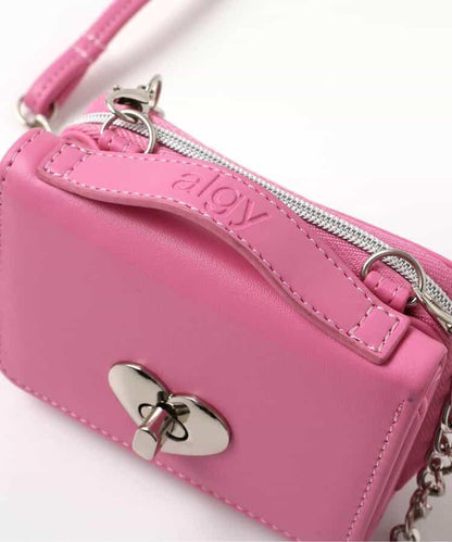 愛心鎖單肩錢包