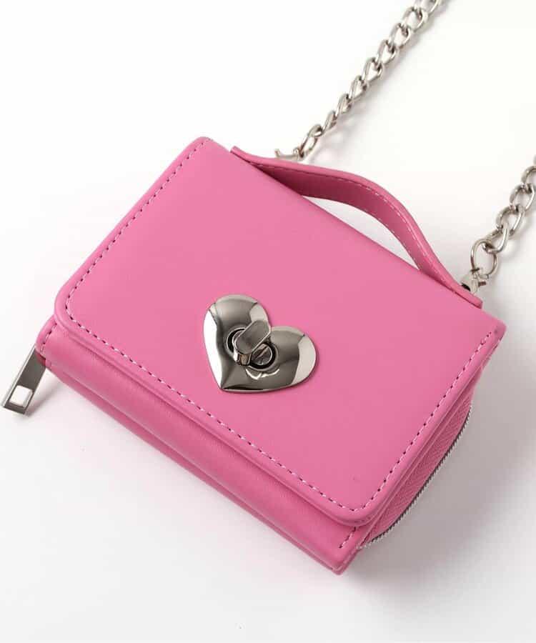 愛心鎖單肩錢包