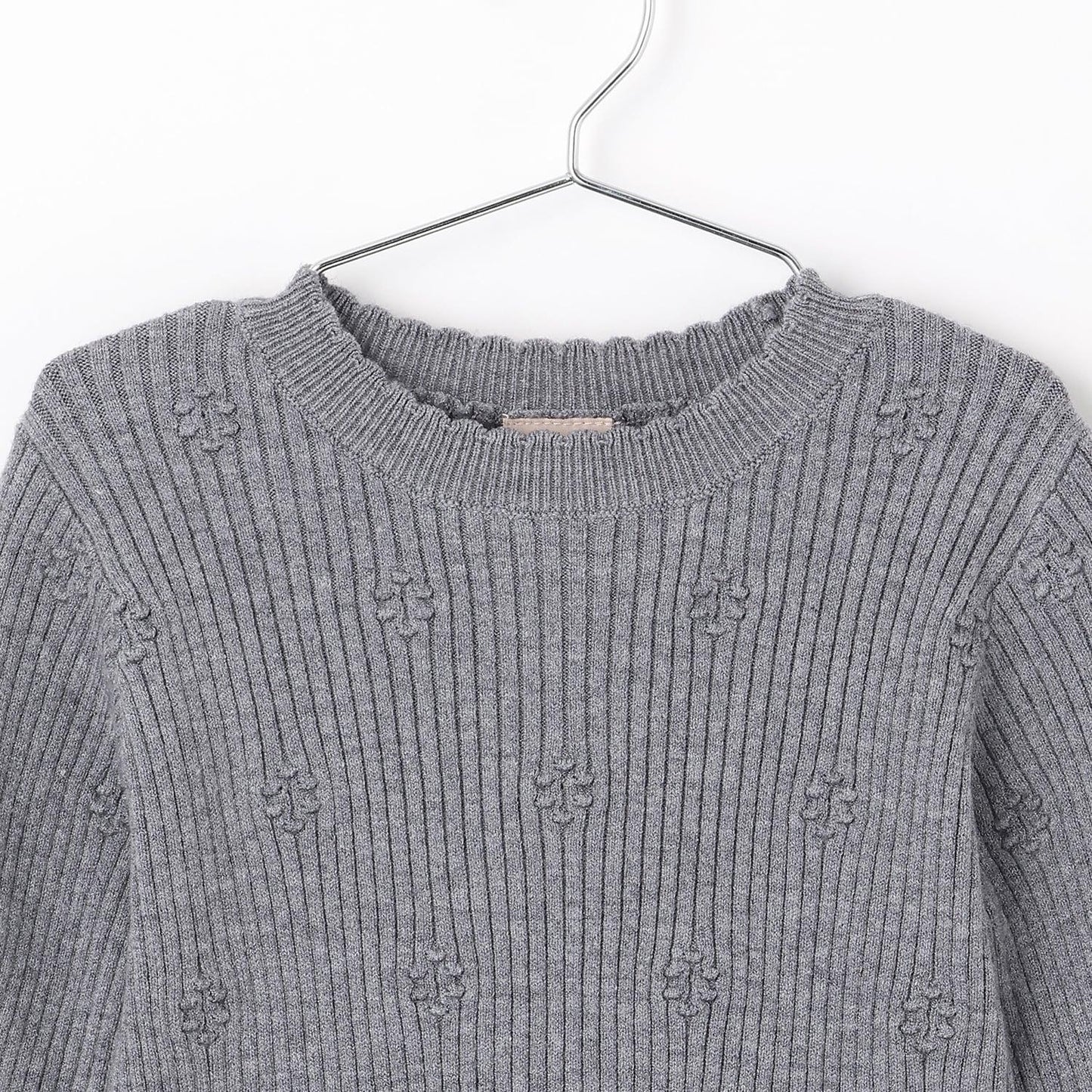 【柔軟蓬鬆】針織荷葉邊網紗下襬長款上衣