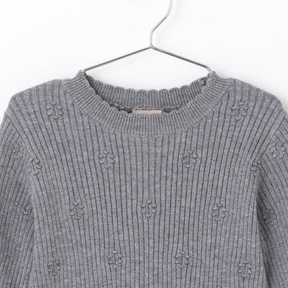 【柔軟蓬鬆】針織荷葉邊網紗下襬長款上衣