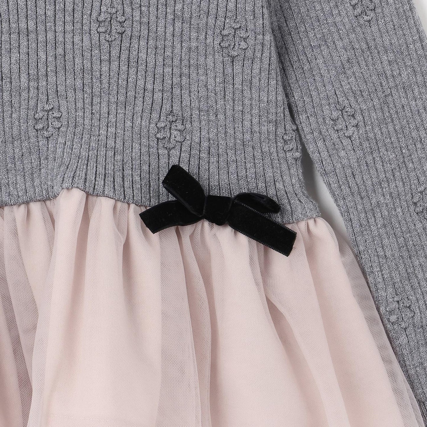 【柔軟蓬鬆】針織荷葉邊網紗下襬長款上衣