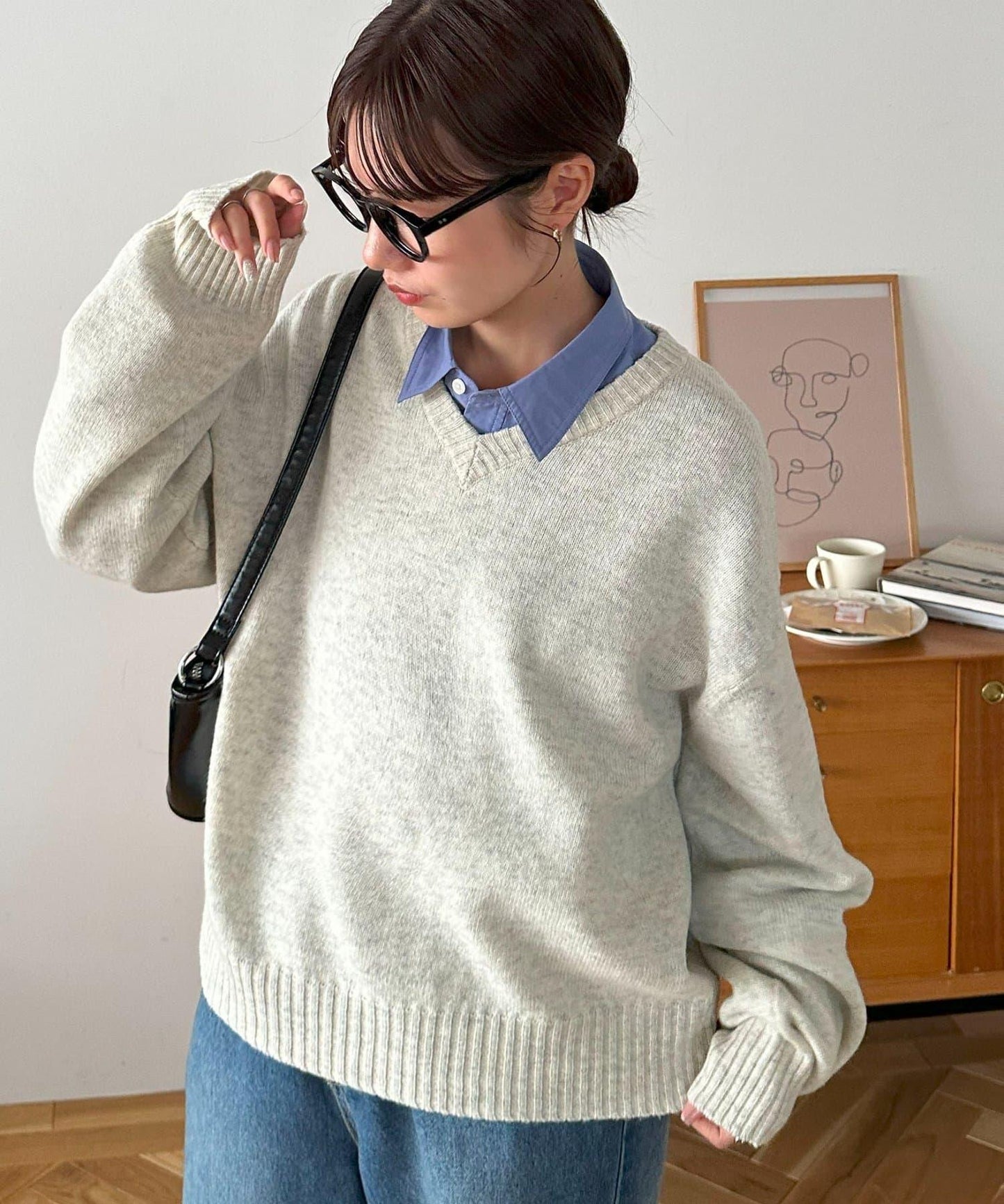 【Discoat】美利奴羊毛V領針織衫