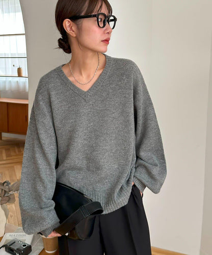 【Discoat】美利奴羊毛V領針織衫