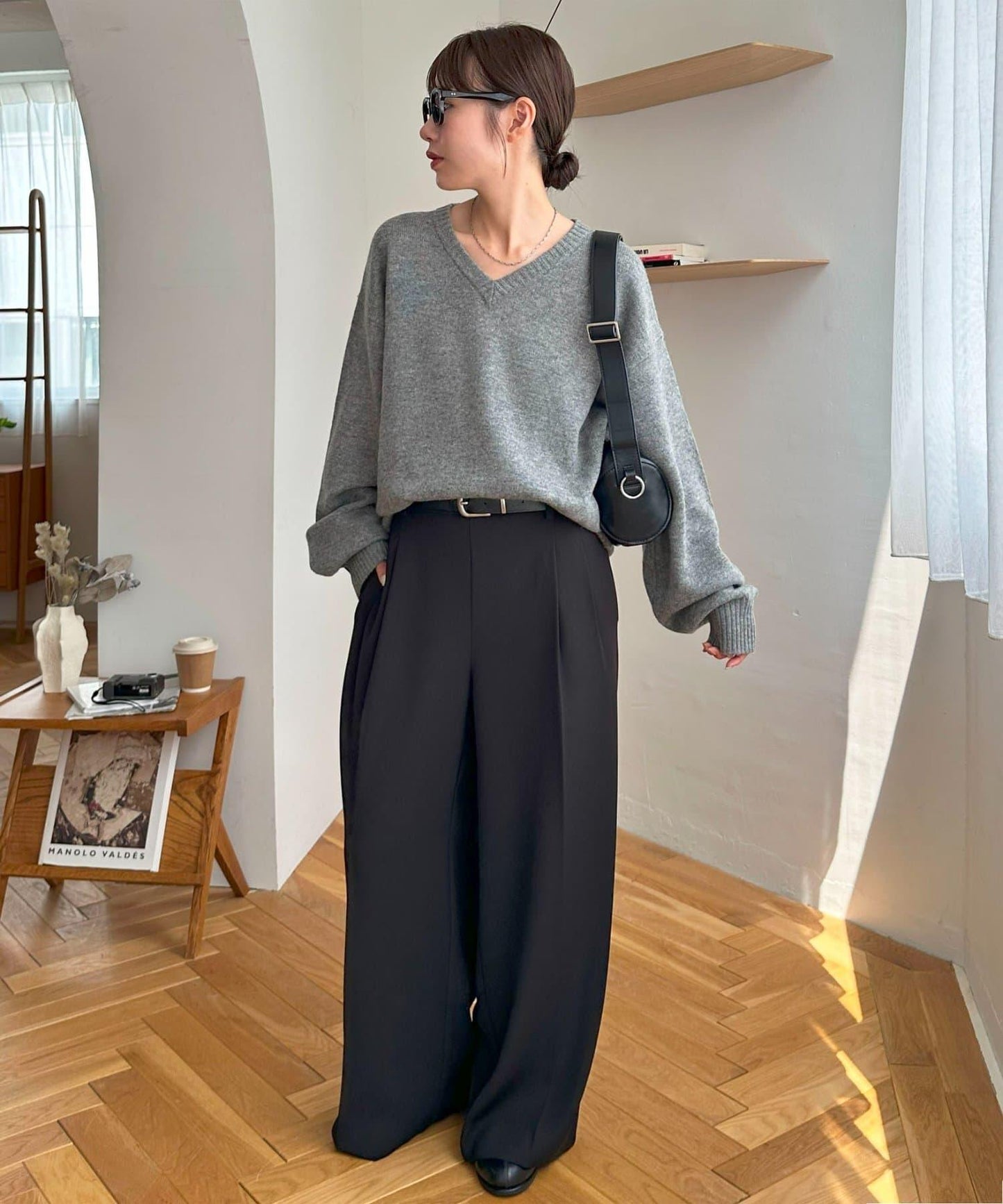 【Discoat】美利奴羊毛V領針織衫