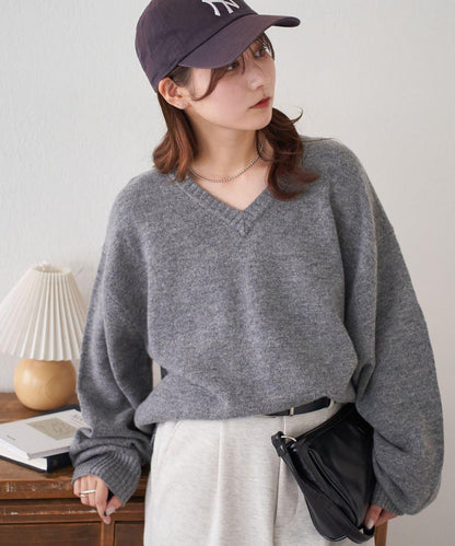 【Discoat】美利奴羊毛V領針織衫