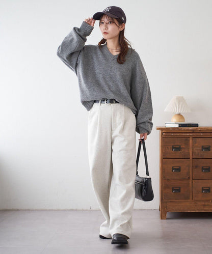 【Discoat】美利奴羊毛V領針織衫