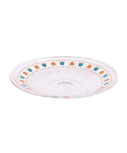 復古花卉玻璃餐盤：16cm