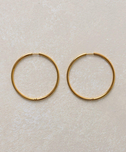 《インフルエンサーuchida企畫》不鏽鋼/44mm圓環耳環