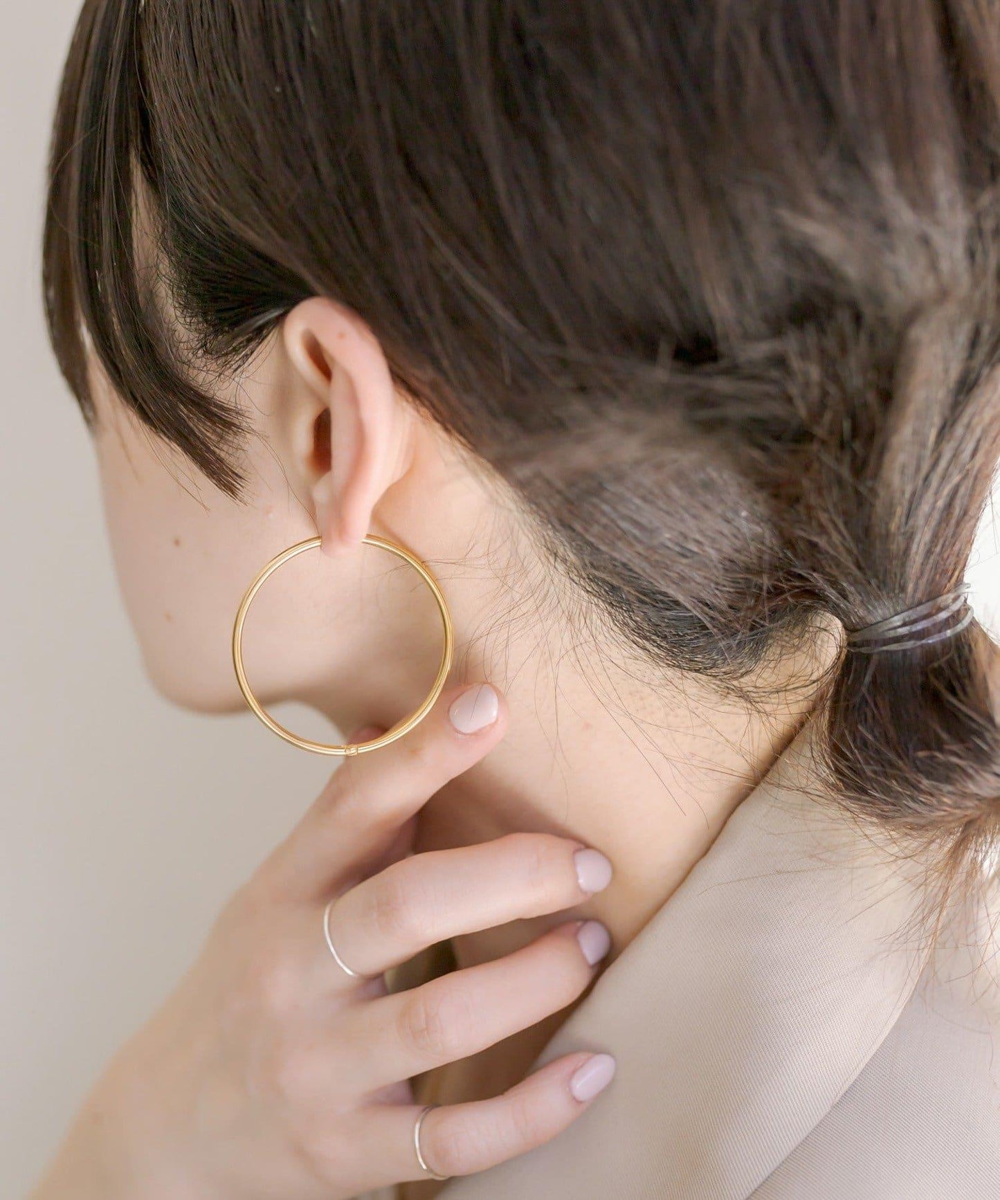 《インフルエンサーuchida企畫》不鏽鋼/44mm圓環耳環