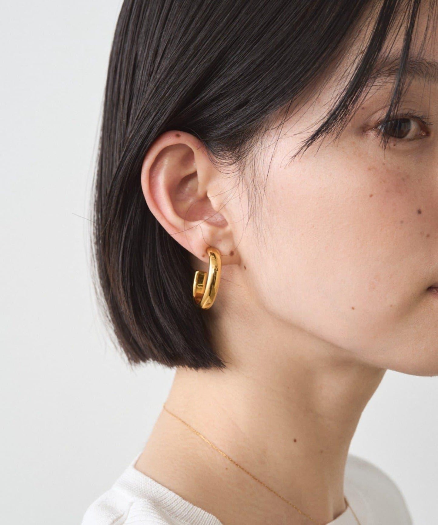 金屬過敏適用/不鏽鋼【GALENA/ガレナ】橢圓形耳環