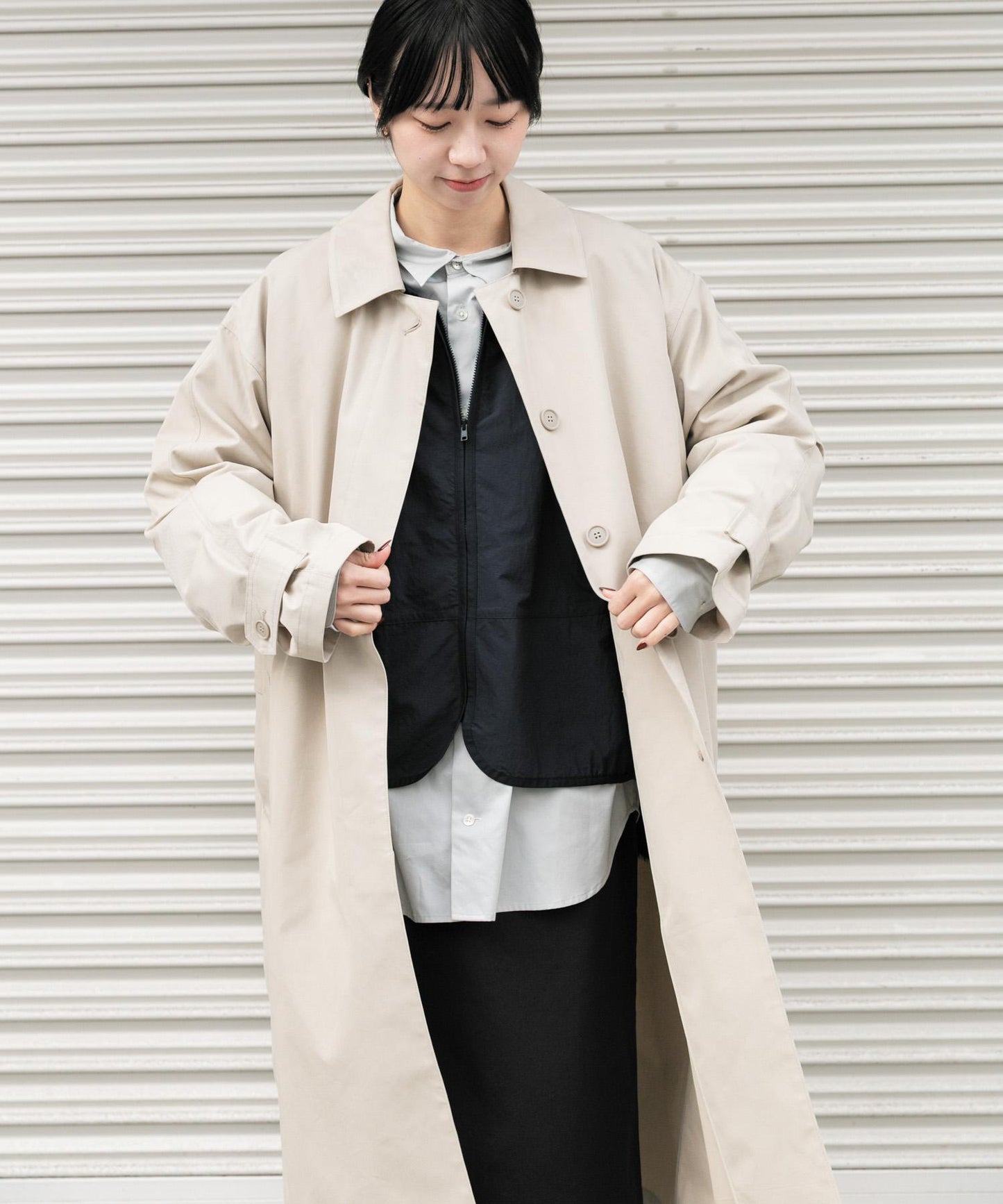 T/C斜紋單排扣大衣