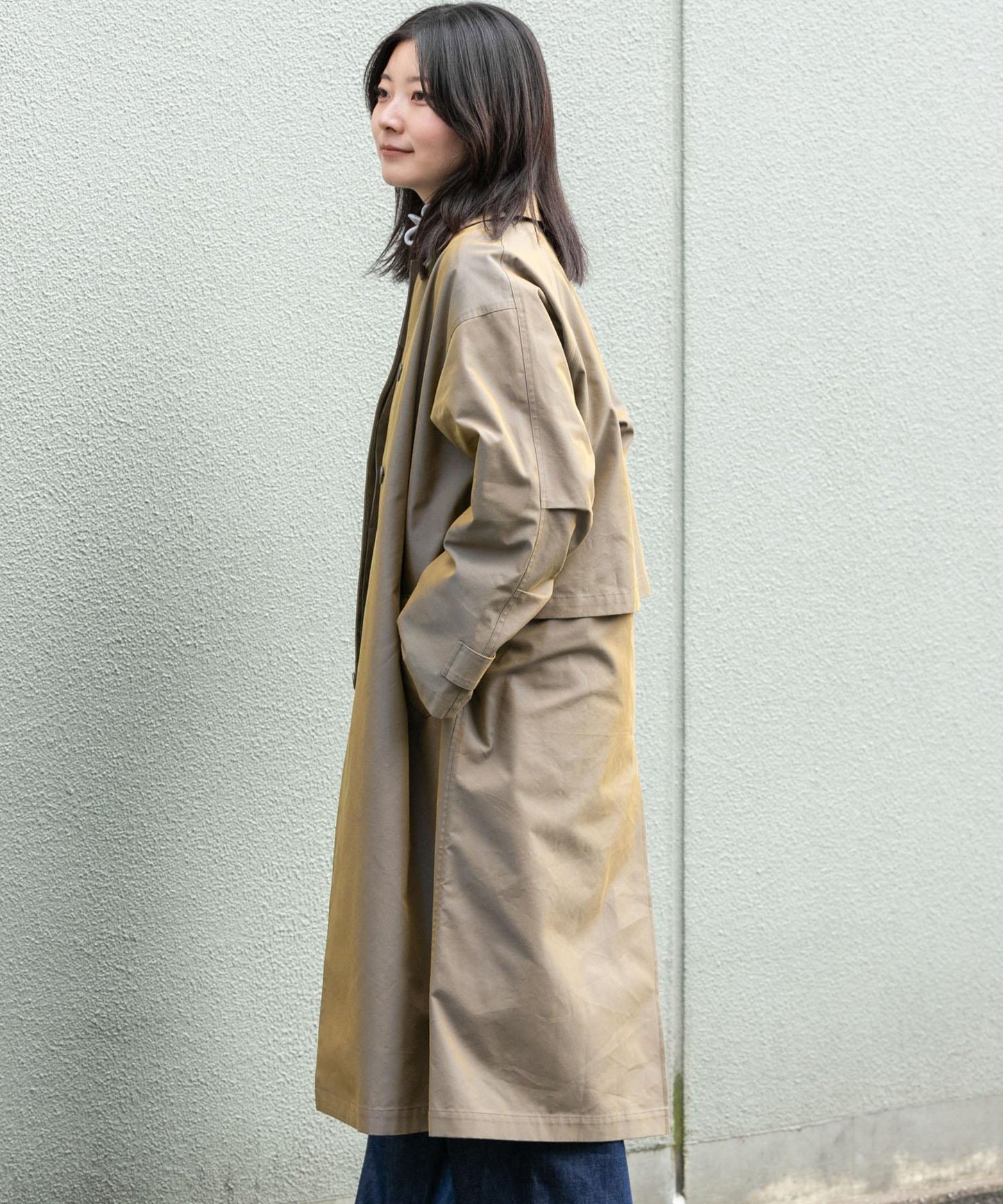 T/C斜紋單排扣大衣