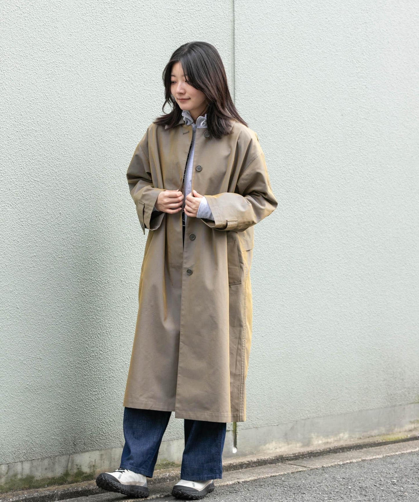 T/C斜紋單排扣大衣