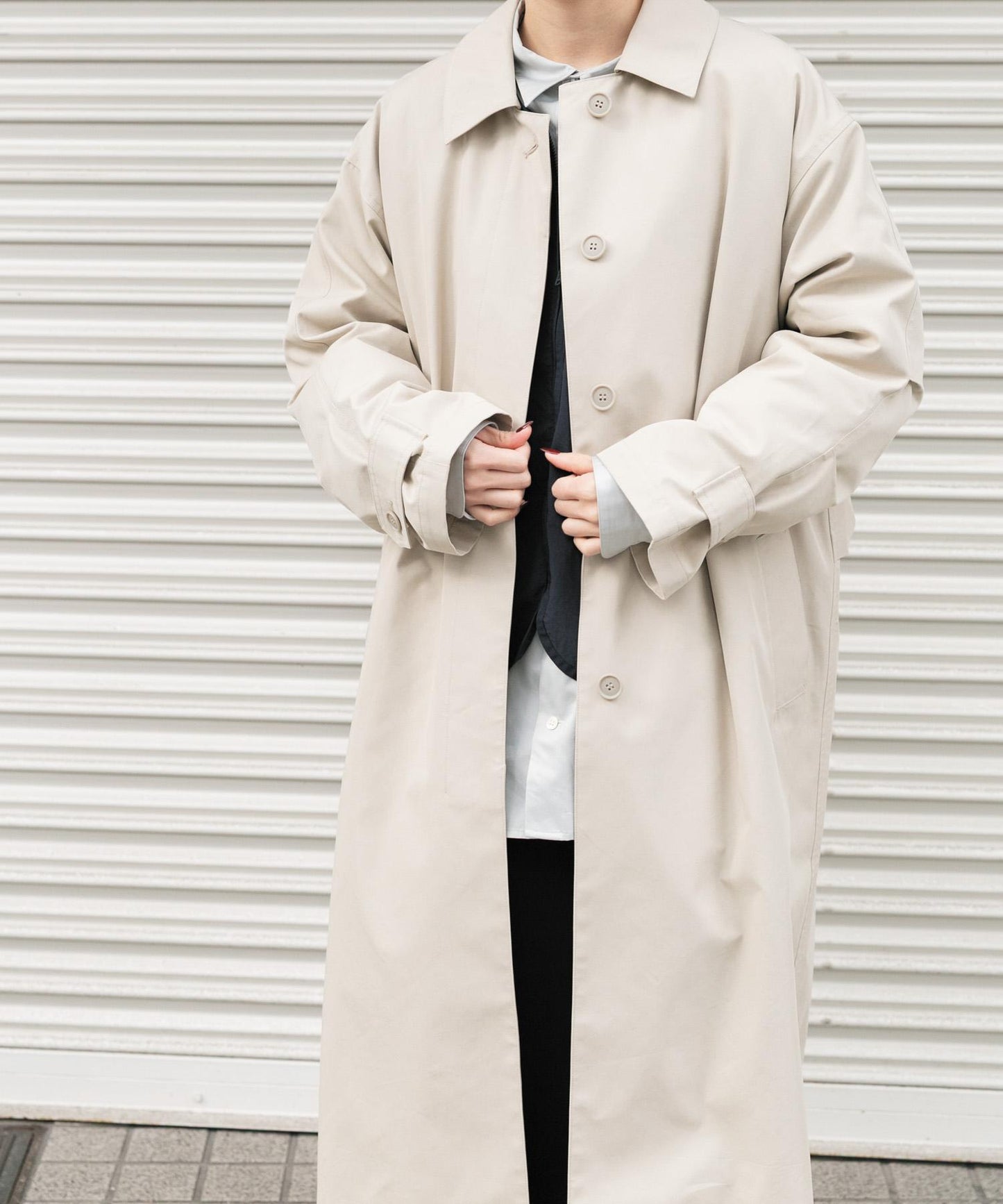 T/C斜紋單排扣大衣