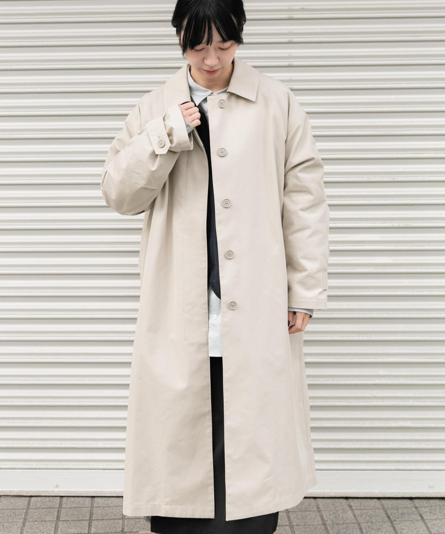 T/C斜紋單排扣大衣