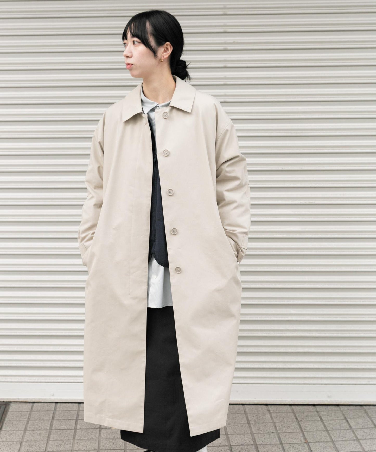 T/C斜紋單排扣大衣