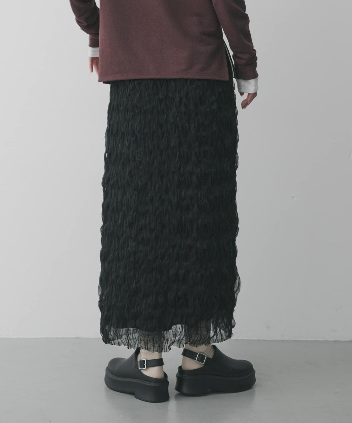 波浪網紗半身裙