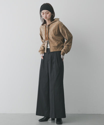 天鵝絨拉鍊連帽衫