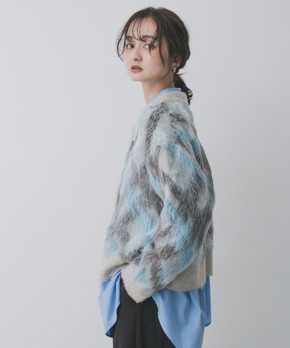 可水洗翻領格紋開衫